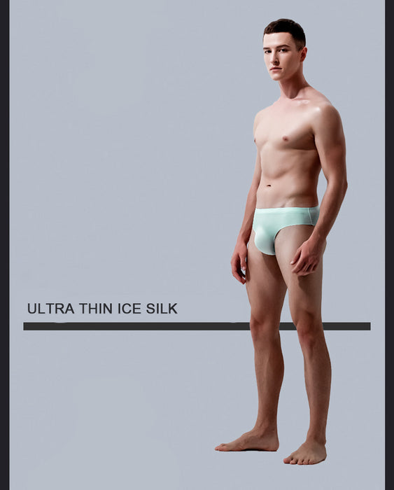 JEWYEE mens 3D seamless pouch underwear for men. Ice Silk Seamless Briefs. Mens Seamless ice silk underpants. Silk feeling. Featherlight. Moisture wicking. Fast dry , super comfort . Mens pouch underwear.
