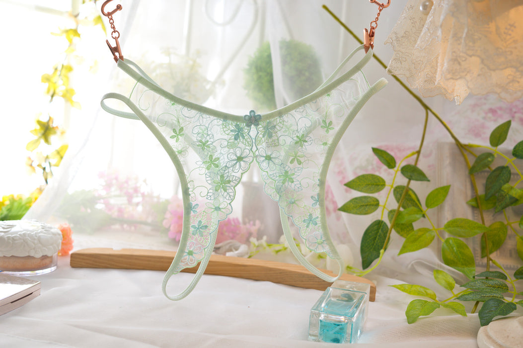 FINAL SALE - (3 Pack)  Lace Crotchless Underpants for Women JEWYEE 1370
