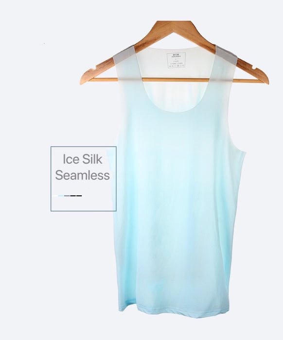 FINAL SALE - (3-Pack)  Ultra Thin Ice Silk Seamless Tank Top for MenJEWYEE 026