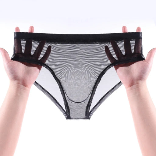 3D Seamless Pouch - Men's See-Through Ice Silk Mesh Briefs 