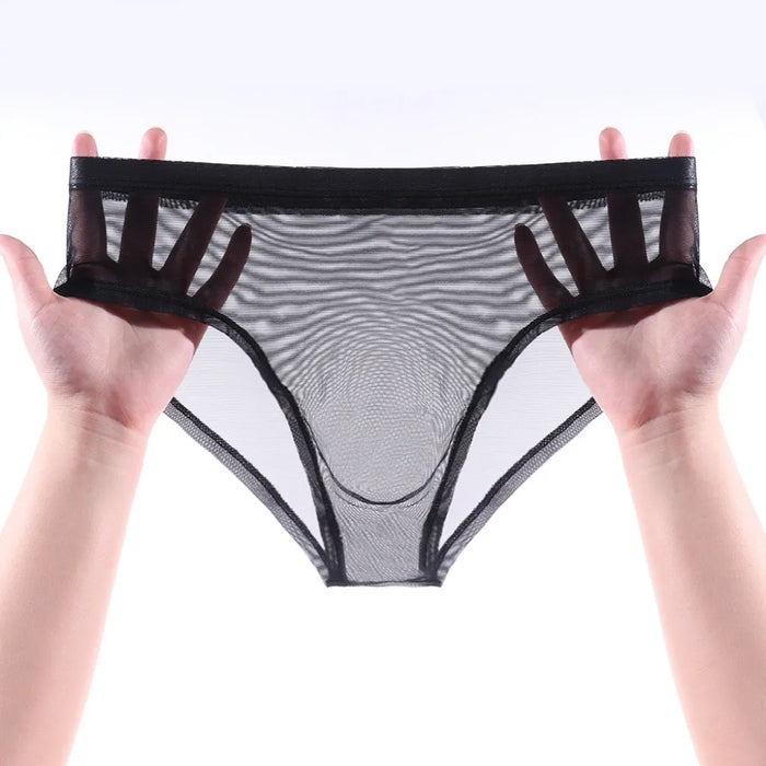 3D Seamless Pouch - Men's See-Through Ice Silk Mesh Briefs 
