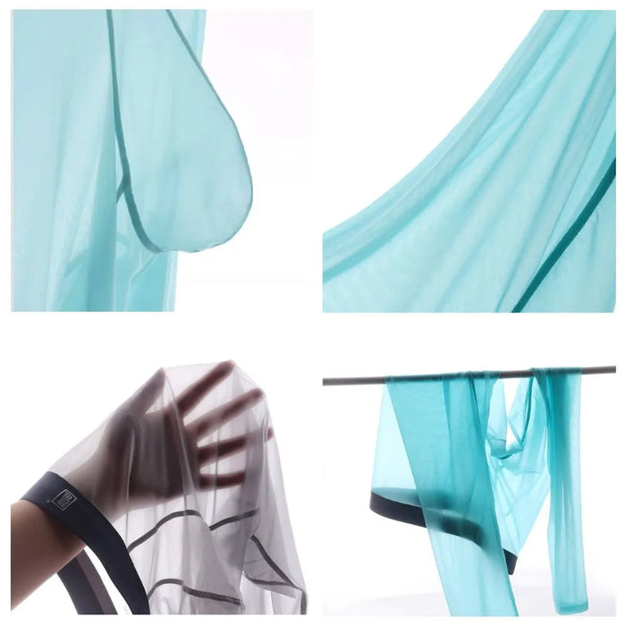 JEWYEE MENS ultra thin icesilk underwear. Breathable leggings. Ice silk fabric Wicks away moisture and dries quickly.mens see-through underpants.